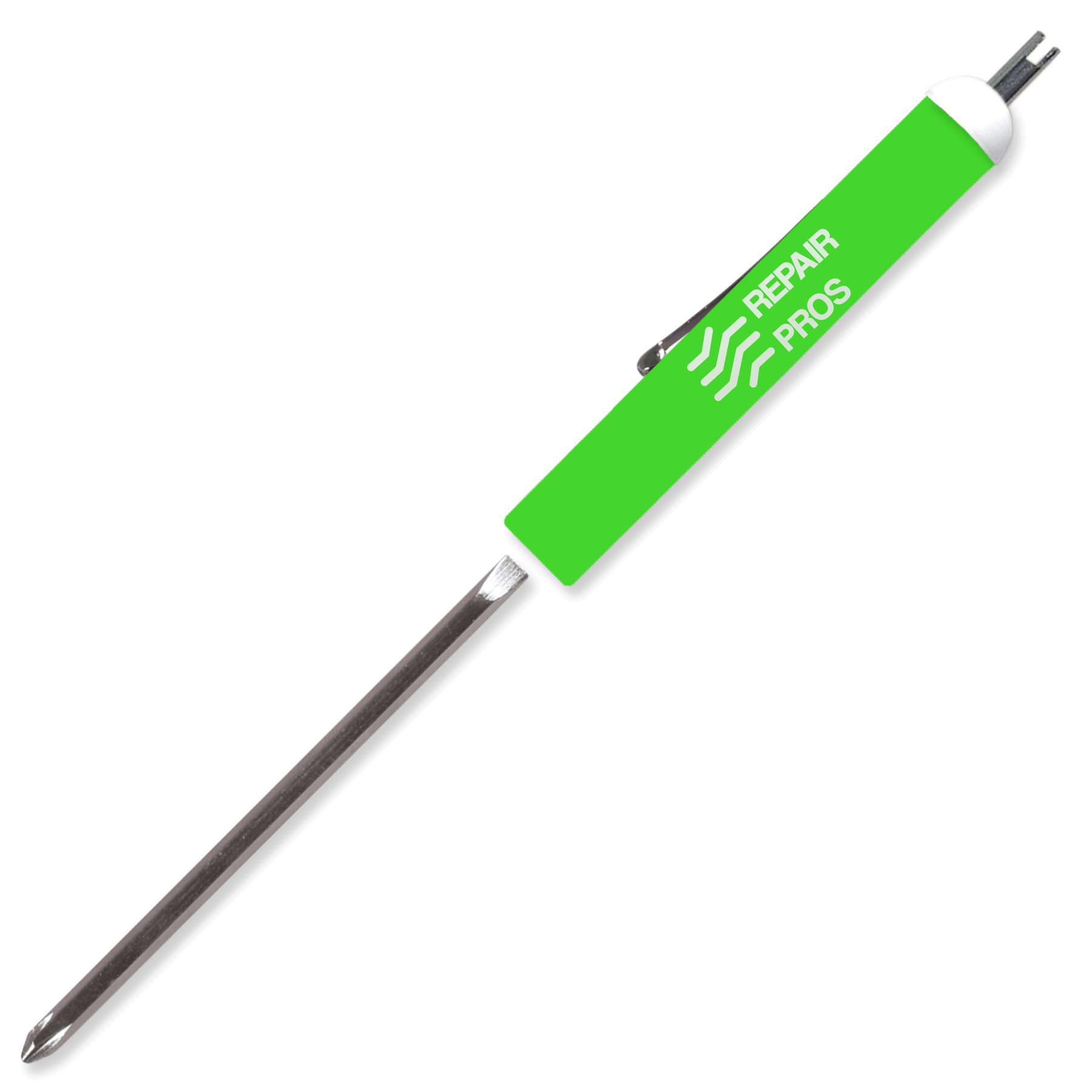 Pocket Screwdriver Reversible Flat Blade + Valve Stem Top             